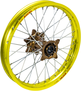 Elite Mx-en Wheel, Silver Spokes Gold