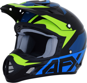 Casca AFX FX-17 Aced Black/Blue/Fluorescent Green