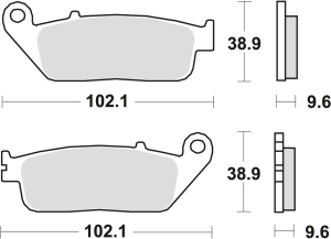 Placute frana fata TRW Organice CBF 500 '13 -/CBF 650 '14 -/VT 750 '97-'14/CBF 1000 '06-'16/XLV 600 TRANSALP '94-'96