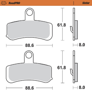 Roadpro Sinder Brake Pad Front