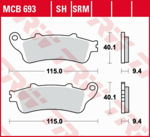 Placute frana fata TRW Sinterizate HONDA FES 125/150 PANTHEON '98 -'06/FES 250 FORESIGHT '98 -'05