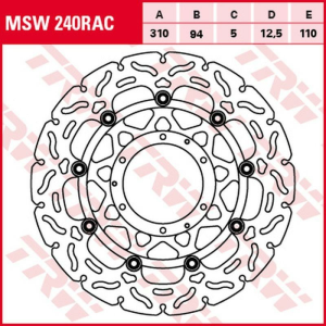 Disc frana fata TRW HONDA CBR 600RR '03 -'16/CB 1000R '08 -'16/CBR 1000RR FIREBLADE '04 -'05/ CB 1300S / A / F '03 -'13