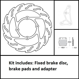 260 Mm Oversize Floating Rotor Brake Kit Black, Silver, Stainless Steel