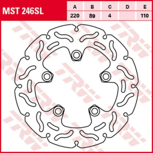 Disc frana spate TRW SUZUKI GSX-R 600 '97 -'10/ GSX-R 750 '96 -'16/ GSX-R 1000 '01 -'16/SV 1000 '03 -'08/TL 1000R / S ' 97-'01/GSX-R 1100 '86 -'88