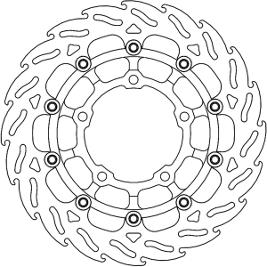 Flame Series Floating Rotor Black, Silver, Stainless Steel