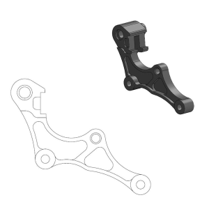 Supermoto Street Rotor Adapter Bracket Black